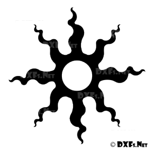 DXF Sun Silhouette Design