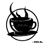 DXF148 - Coffee Cup Silhouette DXF Design for CNC Cutting