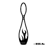 Flaming Bowling Pin Silhouette CNC DXF Design for CNC Cutting Machine Business