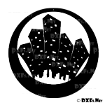 DXF City Scape Silhouette Design file for CNC Cutting