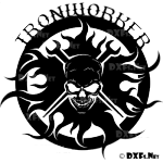 DXF173 - Ironworker Skull Silhouette Design CNC DXF Design for CNC Cutting
