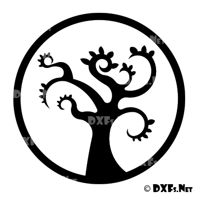 DXF178 - Modern Retro Tree Silhouette Design for CNC Cutting