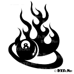 DXF186 - Flaming Magic Eight Ball for CNC Cutting
