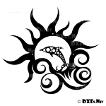DXF188 - Dolphin with Sun Design for CNC Cutting
