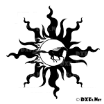 DXF190 - Running Horse with Sun Design for CNC Cutting
