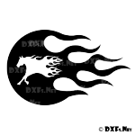DXF193 - Horse Fireball Design for CNC Cutting