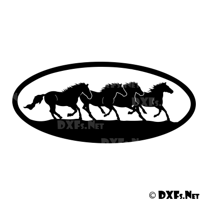 DXF195 - Running Horse Design for CNC Cutting
