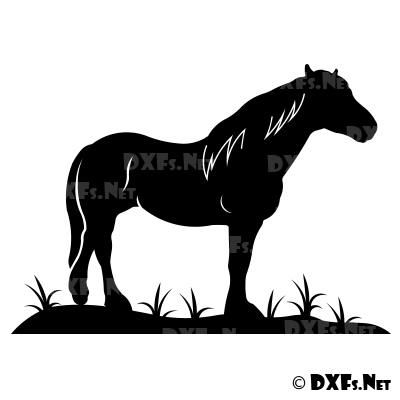 DXF196 - Standing Horse Design for CNC Cutting