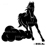 DXF200 - Running Horse Design for CNC Cutting