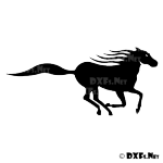 DXF208 - Running Horse Design for CNC Cutting