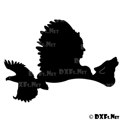DXF210 - Native American Nature Design for CNC Cutting