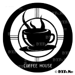DXF211 - Coffee House Coffee Cup Modern Design for CNC Cutting