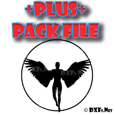 DXF243-P – Winged Man Circle Design for CNC Cutting