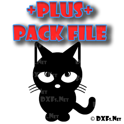 DXF255-P – Kitty Cat Kitten Modern Design for CNC Cutting