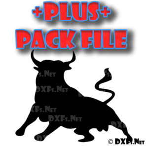 DXF256-P – Bull for Riding Modern Design for CNC Cutting