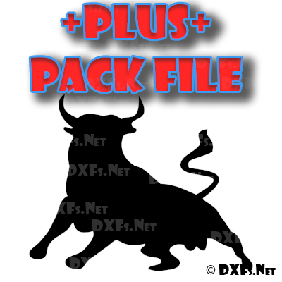 DXF256-P – Bull for Riding Modern Design for CNC Cutting