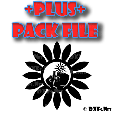 DXF259-P – Desert with Sun and Cactus Scene Design for CNC Cutting