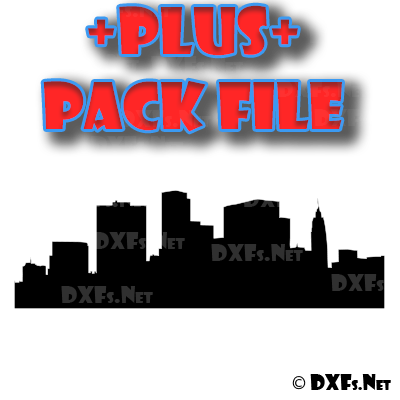 DXF267-P – Cityscape Building Silhouette Modern Retro Design for CNC Cutting