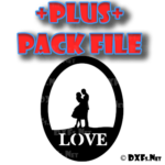 DXF287-P – Lovers Embrace Love Sign Design for CNC Cutting
