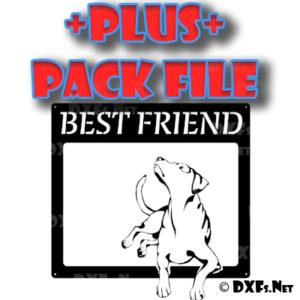 DXF300-P – Looking Lab Dog Silhouette Best Friend Sign Design for CNC Cutting