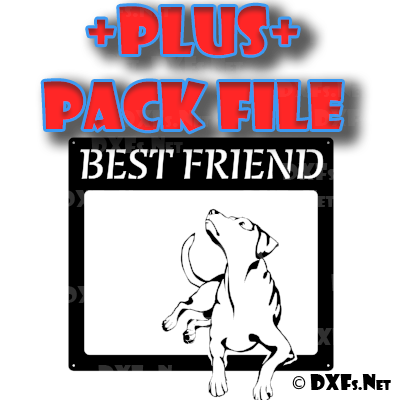 DXF300-P – Looking Lab Dog Silhouette Best Friend Sign Design for CNC Cutting