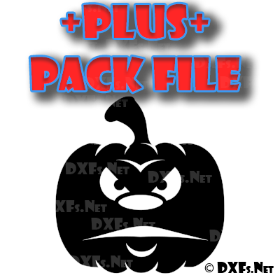 DXF306-P – Halloween Angry Jackolatern Carved Pumpkin Face Design for CNC Cutting