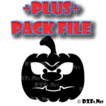 DXF307-P – Halloween Angry Jackolatern Carved Pumpkin Face Design for CNC Cutting