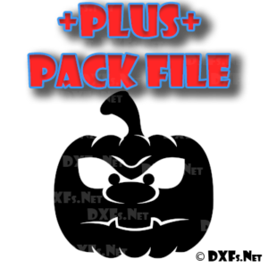 DXF307-P – Halloween Angry Jackolatern Carved Pumpkin Face Design for CNC Cutting