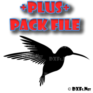DXF312-P – Flying Hummingbird Silhouette Design for CNC Cutting