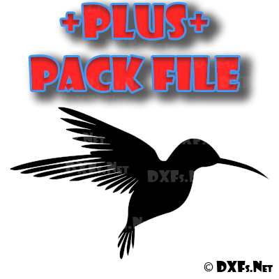 DXF312-P – Flying Hummingbird Silhouette Design for CNC Cutting