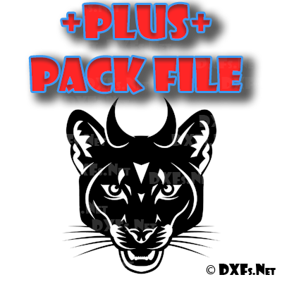 DXF316-P – Cougar Panther Devil Cat Kitty Wild Animal Design for CNC Cutting