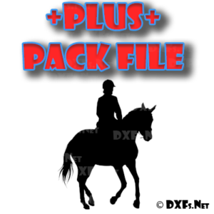 DXF344-P – Horse and Jockey Silhouette Design for CNC Cutting