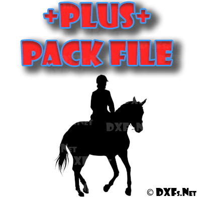 DXF344-P – Horse and Jockey Silhouette Design for CNC Cutting
